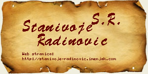 Stanivoje Radinović vizit kartica